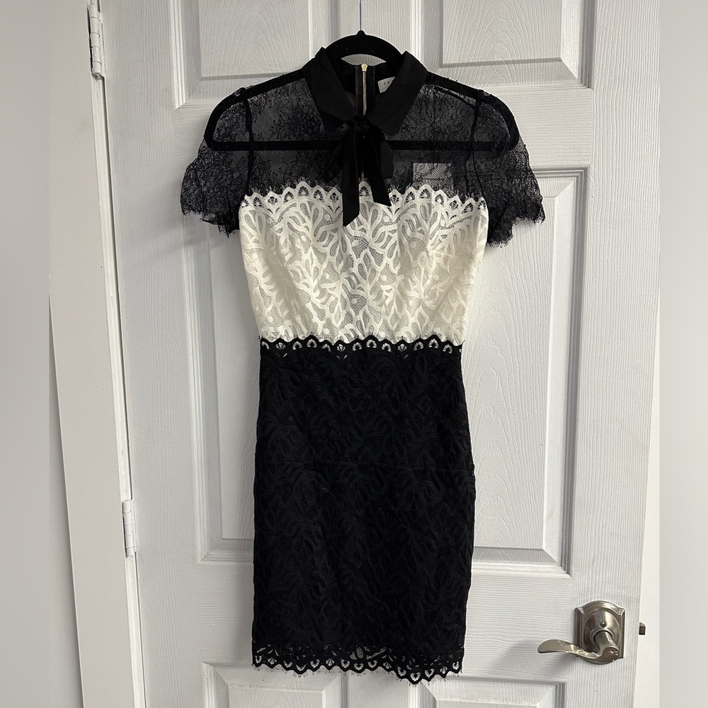 Rozen Tie Neck Lace Sheath Dress - Picture 3 of 5